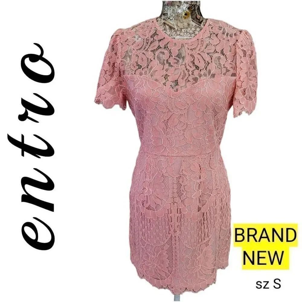Entro Pink Lace Feminine Bodycon Short BRAND NEW with Tags Dress